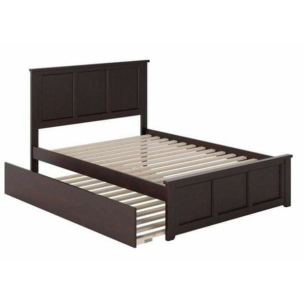 Atlantic Furniture Bed Madison Full Platform Bed with Matching Foot Board with Full Size Urban Trundle Bed in Espresso