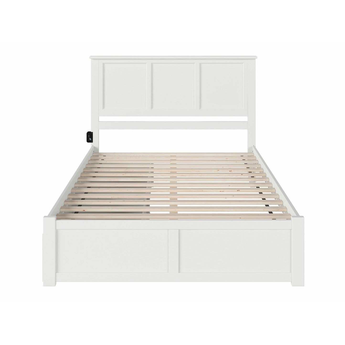 Atlantic Furniture Bed Madison King Platform Bed with Flat Panel Foot Board and 2 Urban Bed Drawers in Espresso