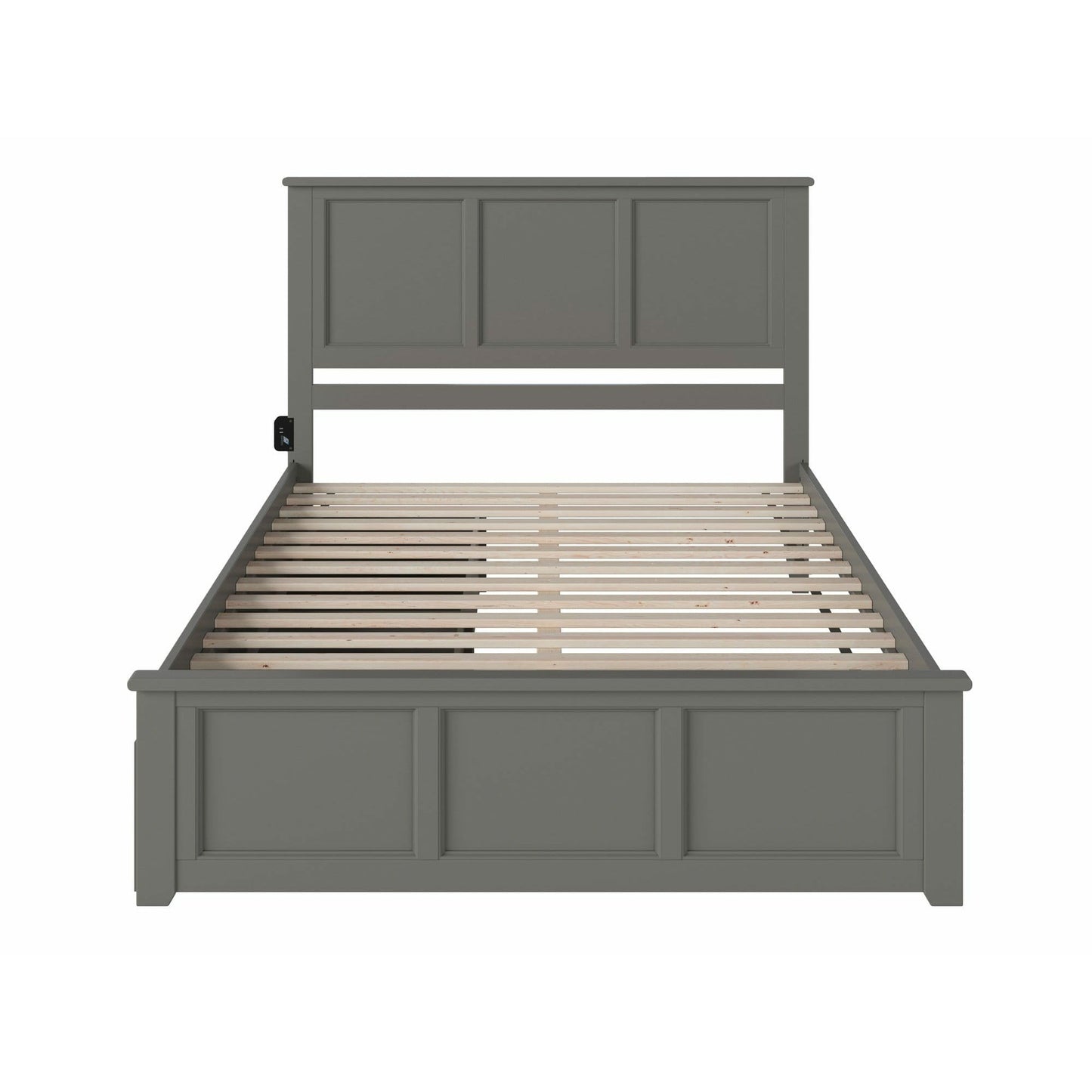 Atlantic Furniture Bed Madison Queen Platform Bed with Matching Foot Board with 2 Urban Bed Drawers in Espresso