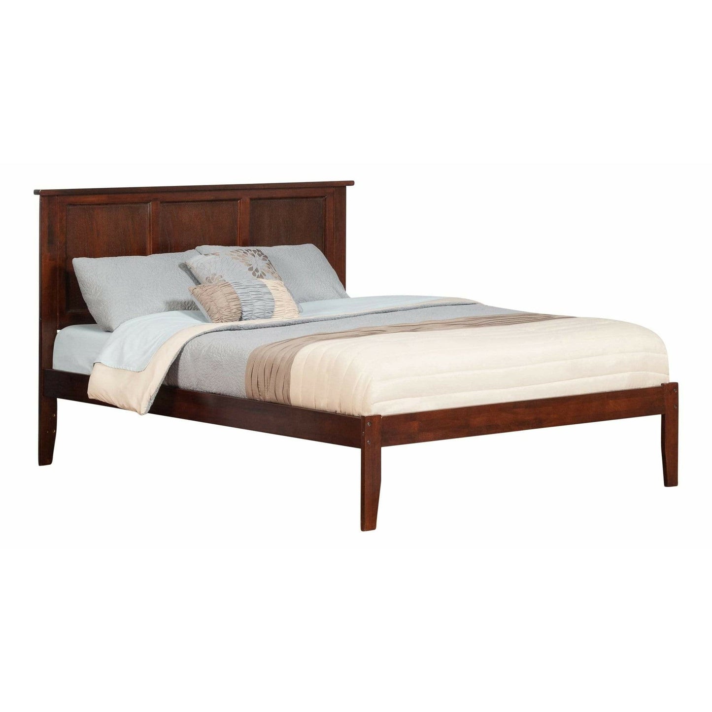 Atlantic Furniture Bed Walnut Madison Queen Platform Bed with Open Foot Board in Espresso