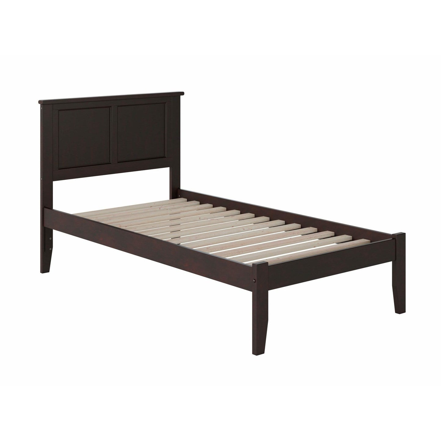 Atlantic Furniture Bed Madison Twin Platform Bed with Open Foot Board in Espresso