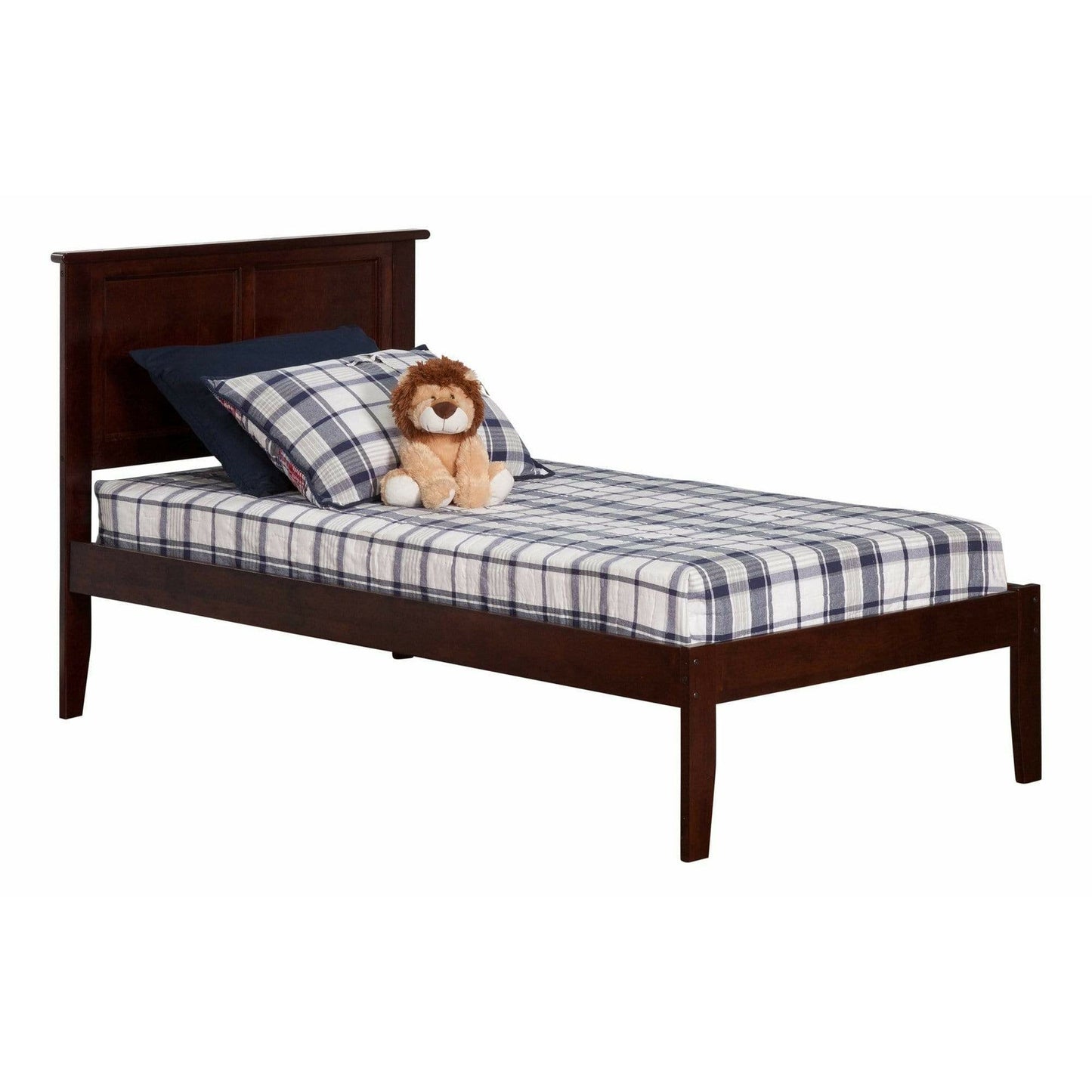 Atlantic Furniture Bed Madison Twin Platform Bed with Open Foot Board in Espresso