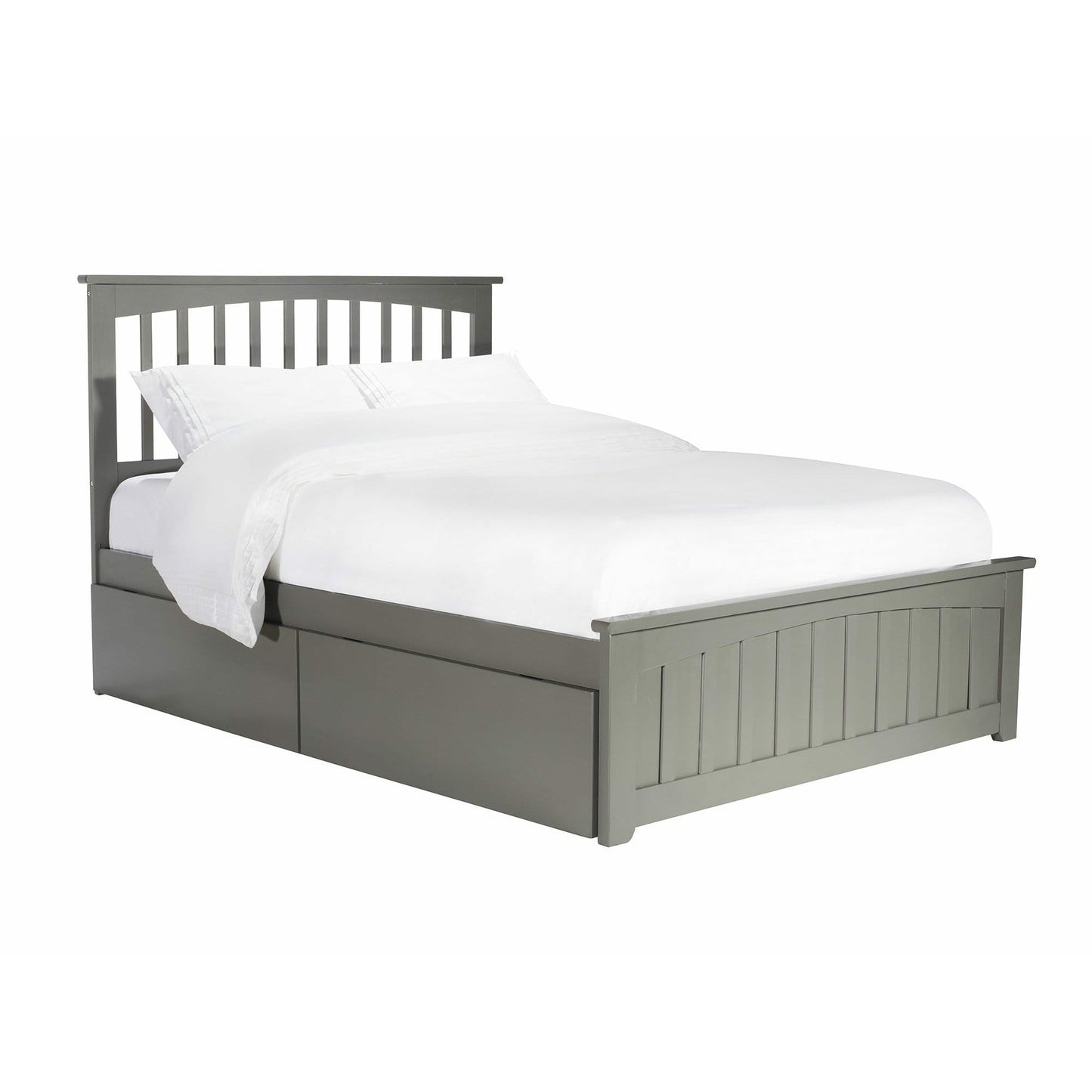 Atlantic Furniture Bed Mission Full Platform Bed with Matching Foot Board with 2 Urban Bed Drawers in Espresso