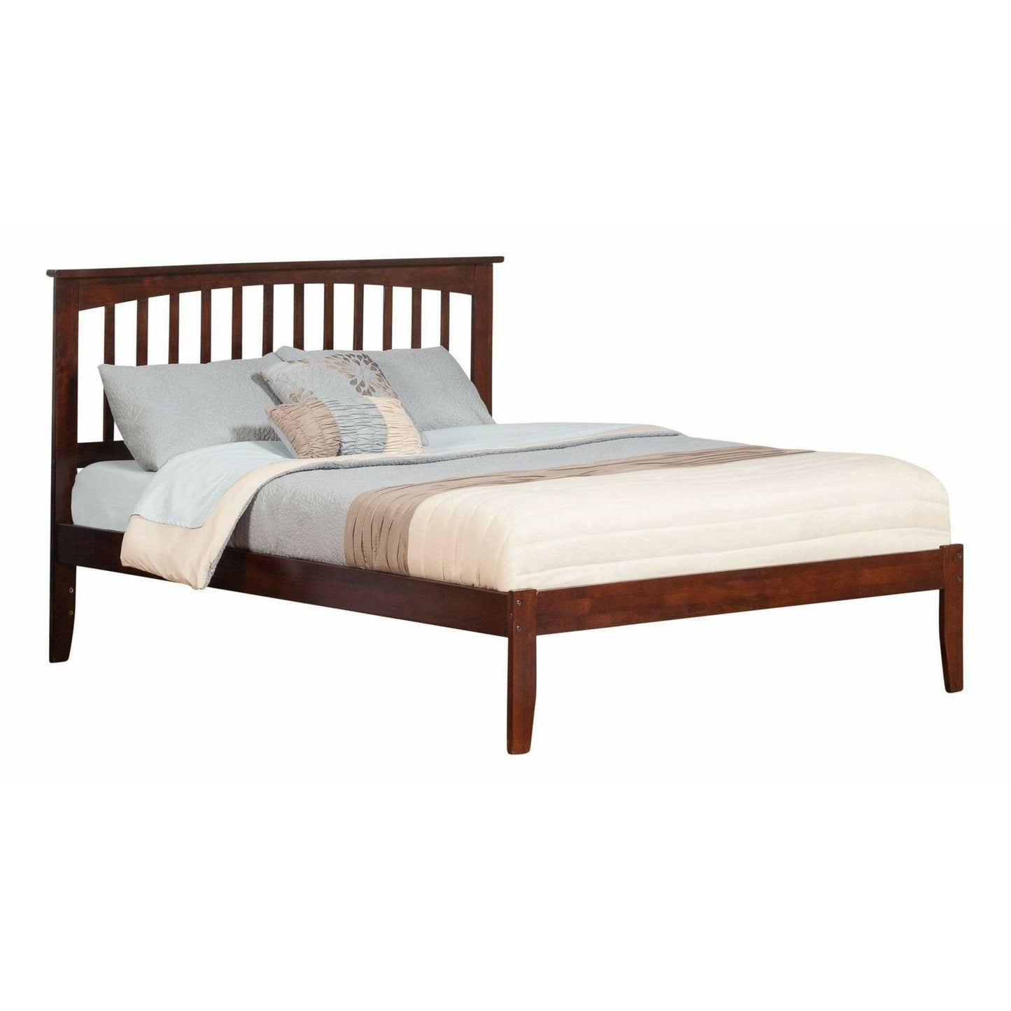 Atlantic Furniture Bed Mission Queen Platform Bed with Open Foot Board in Espresso