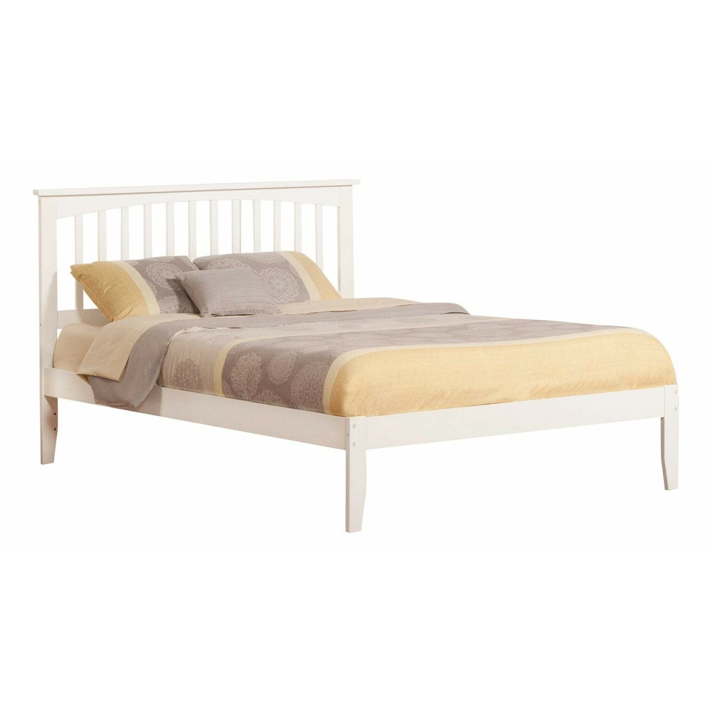 Atlantic Furniture Bed Mission Queen Platform Bed with Open Foot Board in Espresso