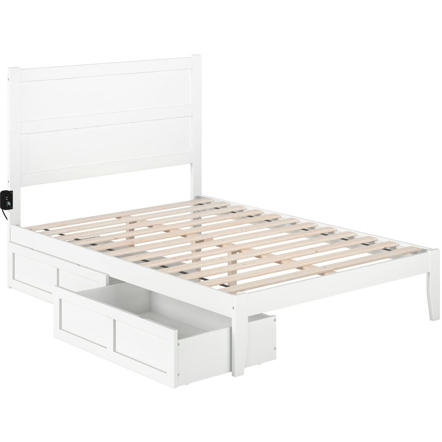 AFI Furnishings NoHo Full Bed with 2 Drawers in White AG9113332