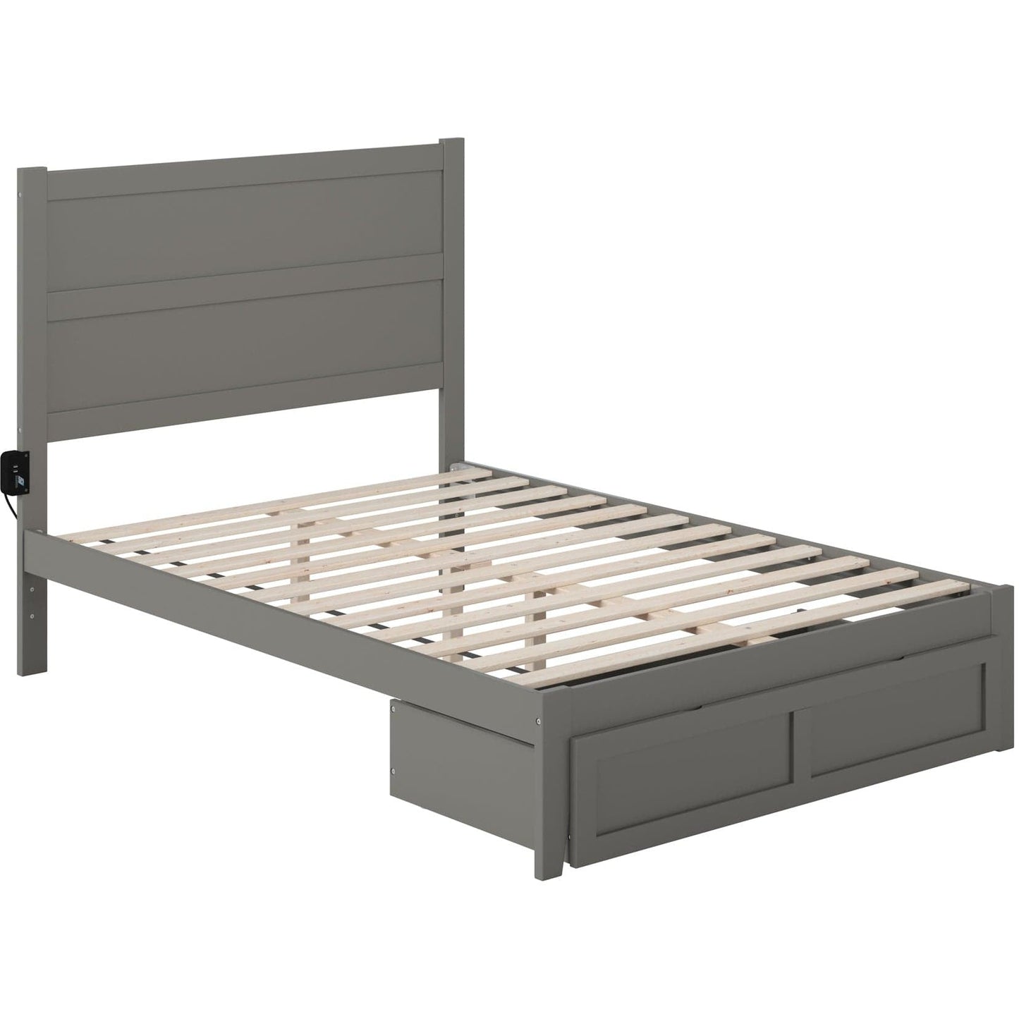 AFI Furnishings NoHo Full Bed with Foot Drawer in Grey AG9112339