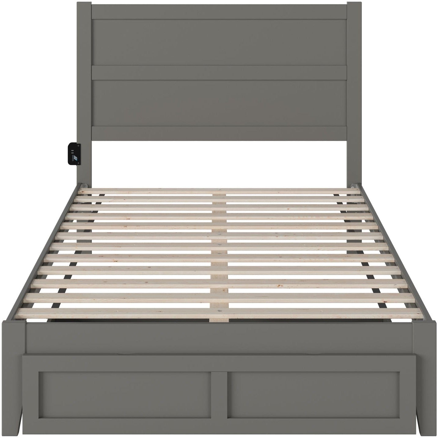 AFI Furnishings NoHo Full Bed with Foot Drawer in Grey AG9112339