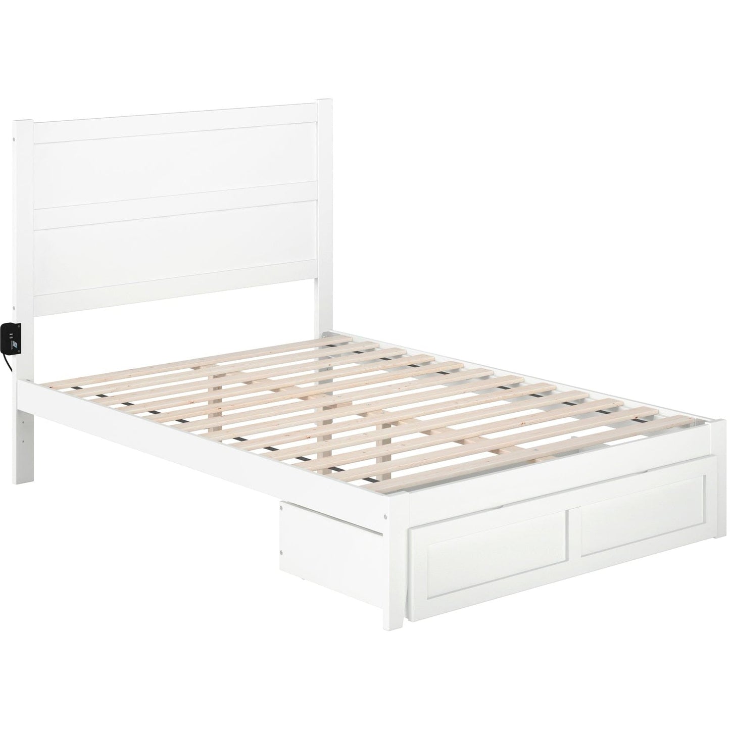 AFI Furnishings NoHo Full Bed with Foot Drawer in White AG9112332