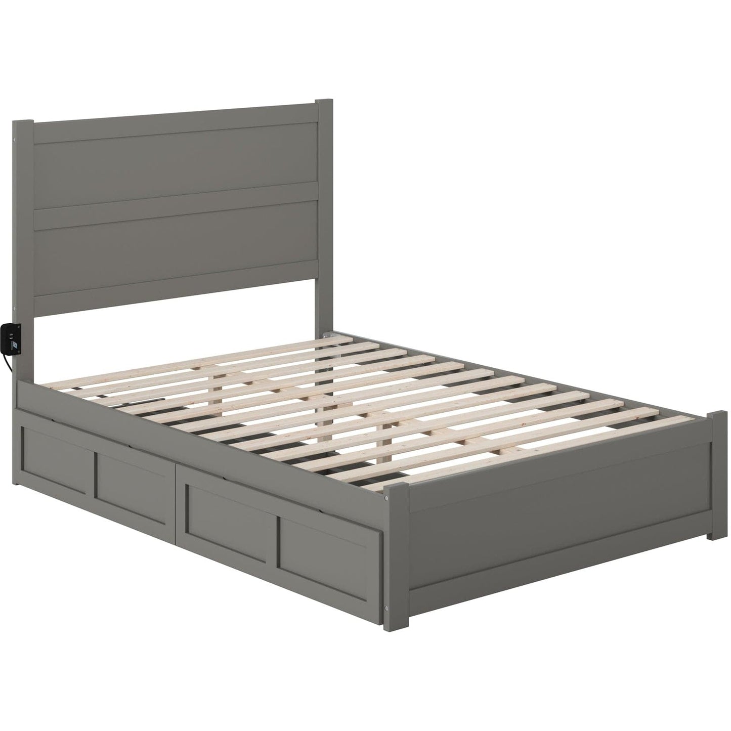 AFI Furnishings NoHo Full Bed with Footboard and 2 Drawers in Grey AG9163339