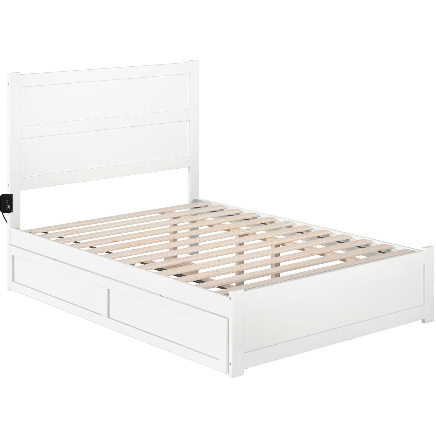 AFI Furnishings NoHo Full Bed with Footboard and Twin Trundle in White AG9161232