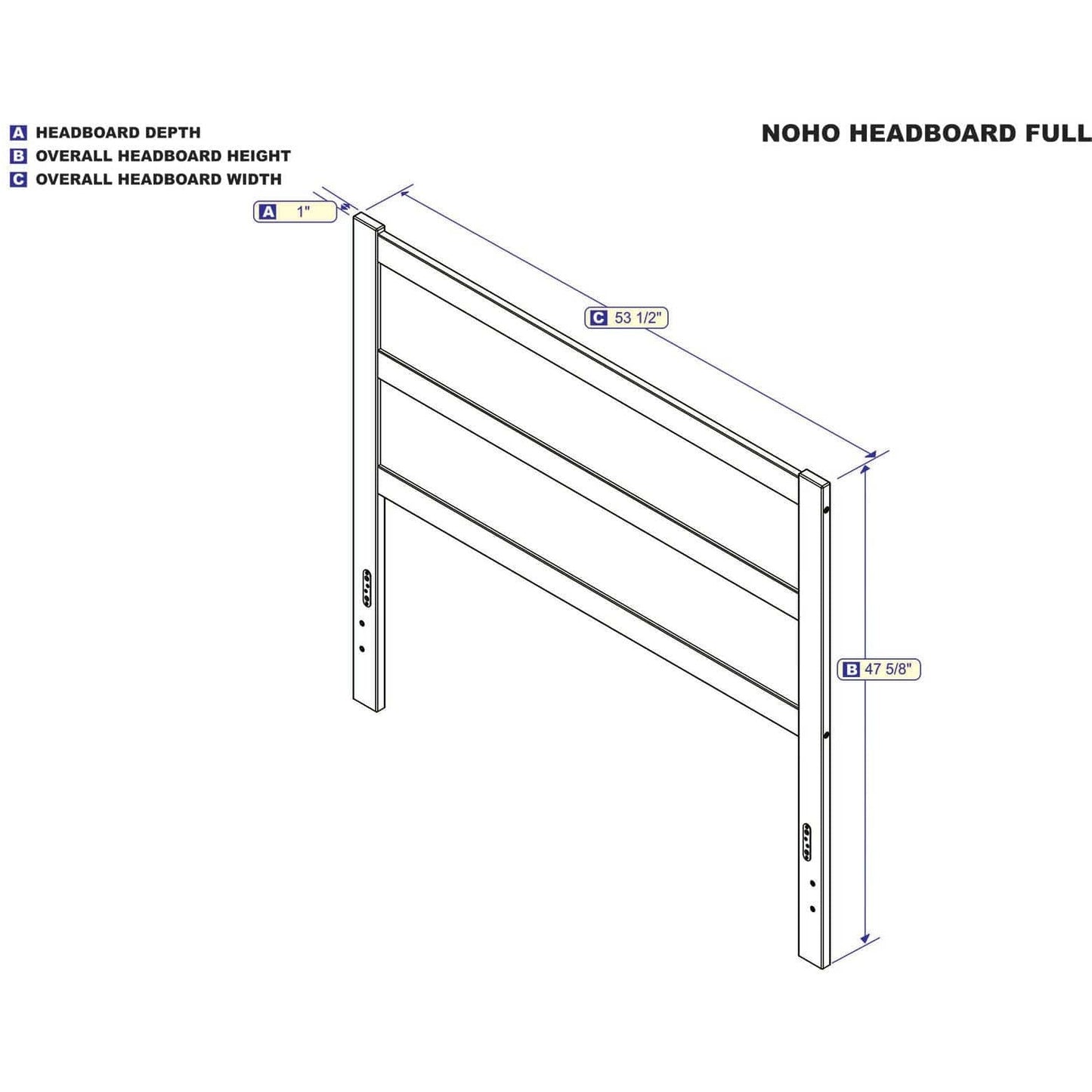 AFI Furnishings NoHo Full Headboard in Grey AG9100139