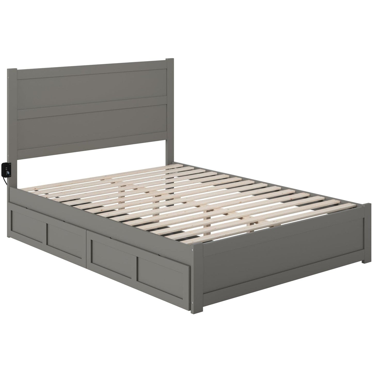 AFI Furnishings NoHo Queen Bed with Footboard and 2 Drawers in Grey AG9163449