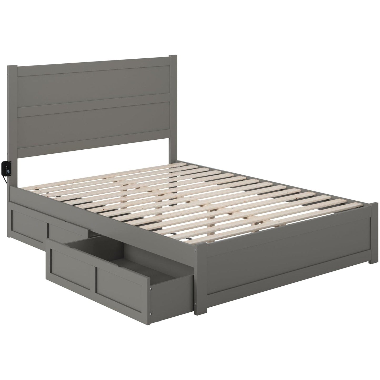 AFI Furnishings NoHo Queen Bed with Footboard and 2 Drawers in Grey AG9163449