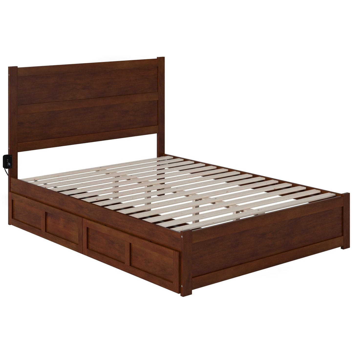 AFI Furnishings NoHo Queen Bed with Footboard and 2 Drawers in Walnut AG9163444