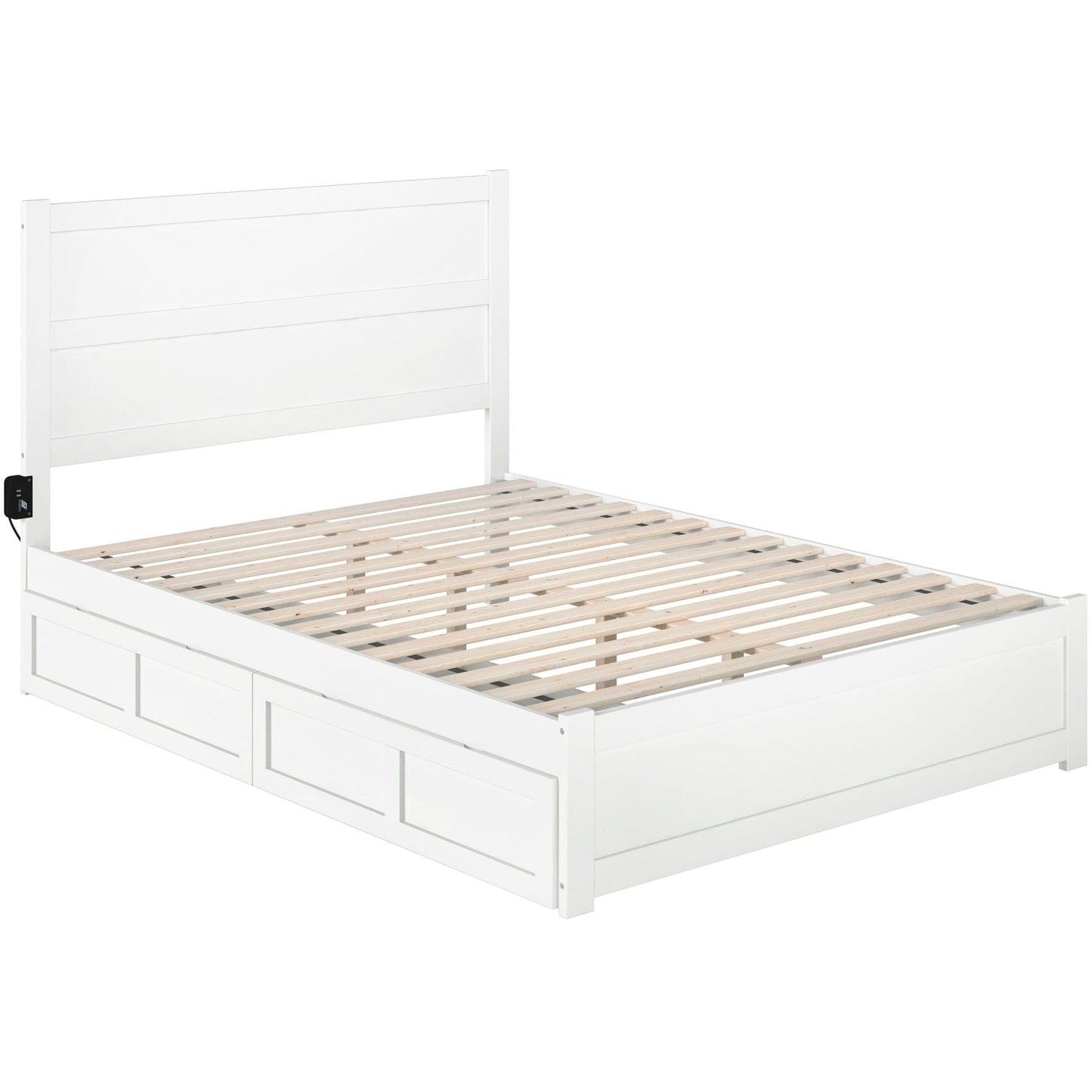 AFI Furnishings NoHo Queen Bed with Footboard and 2 Drawers in White AG9163442