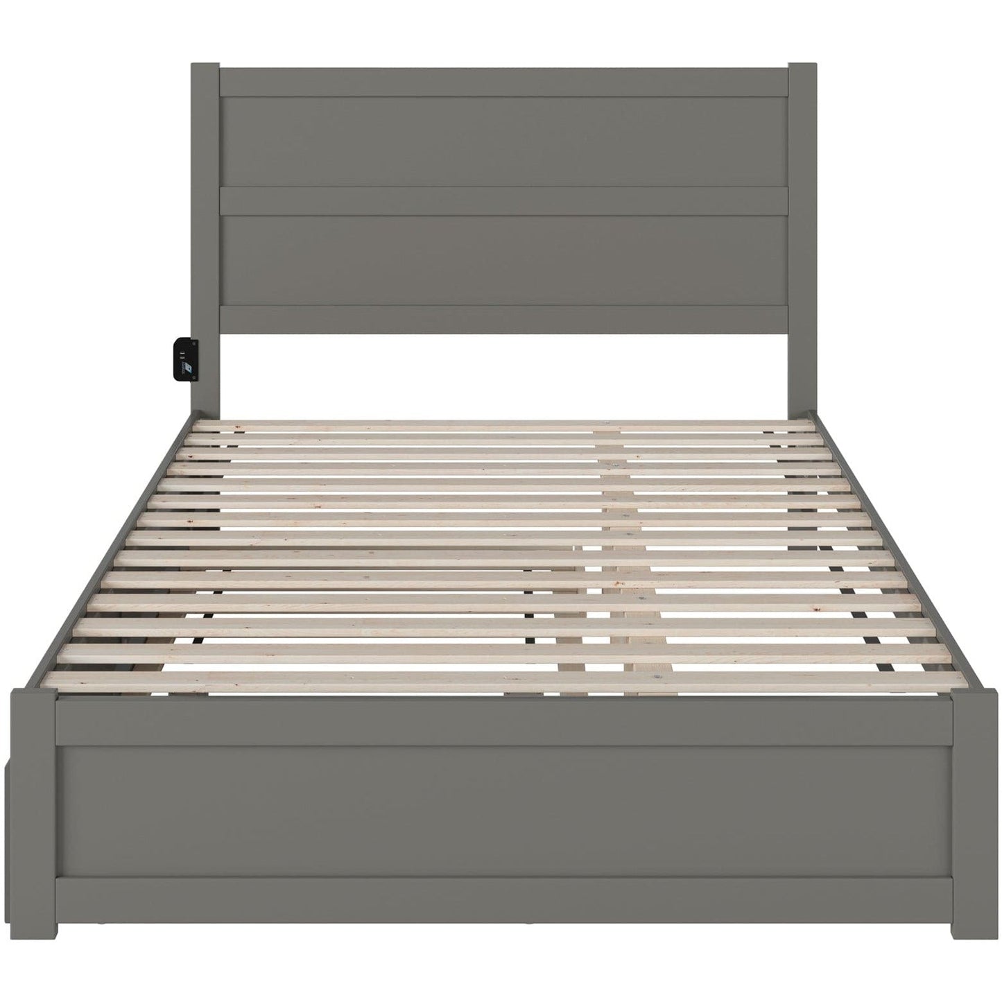 AFI Furnishings NoHo Queen Bed with Footboard and Twin Extra Long Trundle in Grey AG9161149