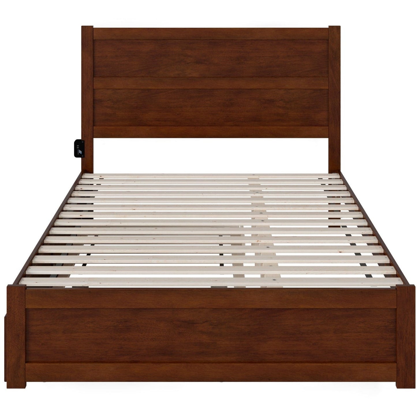 AFI Furnishings NoHo Queen Bed with Footboard and Twin Extra Long Trundle in Walnut AG9161144