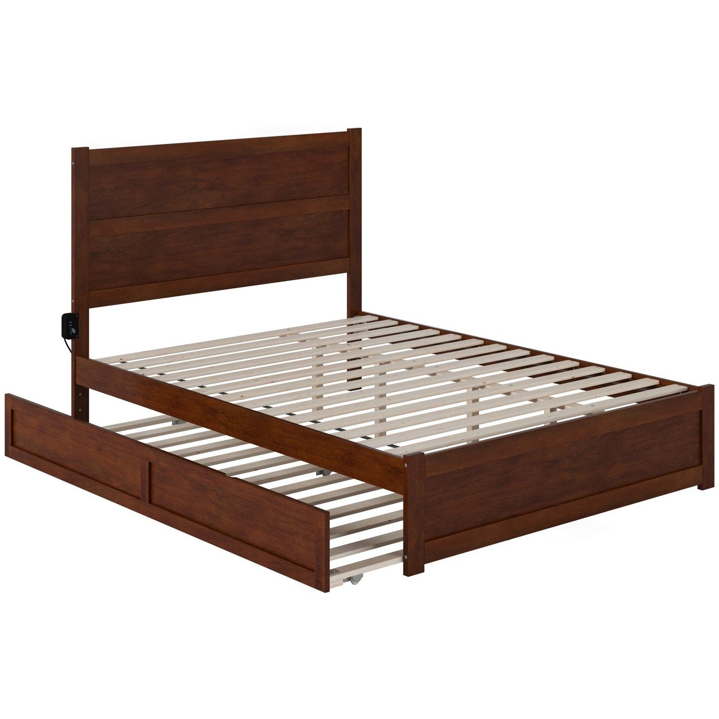 AFI Furnishings NoHo Queen Bed with Footboard and Twin Extra Long Trundle in Walnut AG9161144