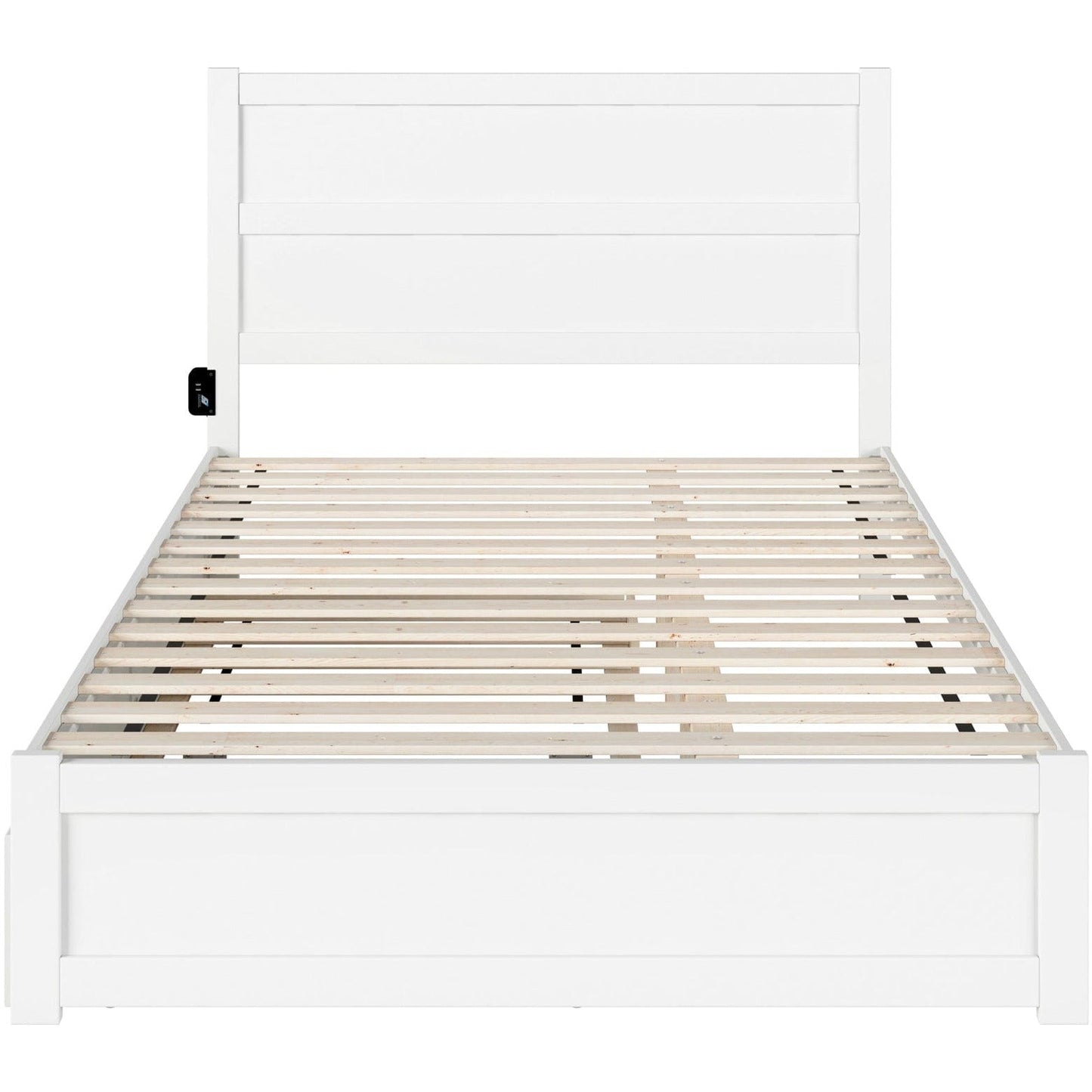 AFI Furnishings NoHo Queen Bed with Footboard and Twin Extra Long Trundle in White AG9161142