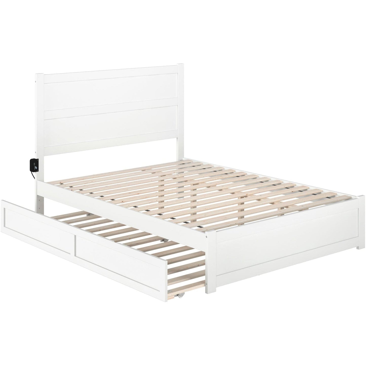 AFI Furnishings NoHo Queen Bed with Footboard and Twin Extra Long Trundle in White AG9161142