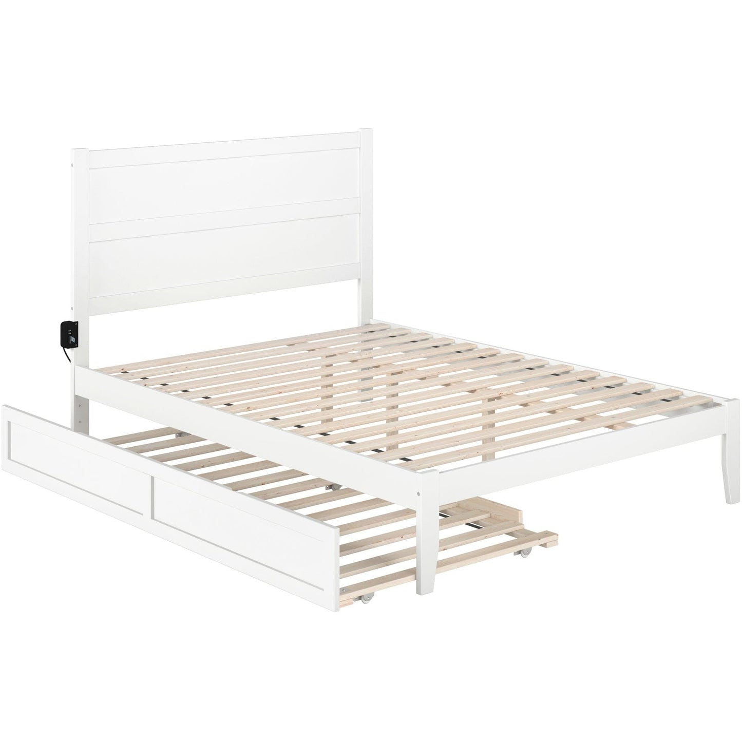 AFI Furnishings NoHo Queen Bed with Twin Extra Long Trundle in White AG9111142