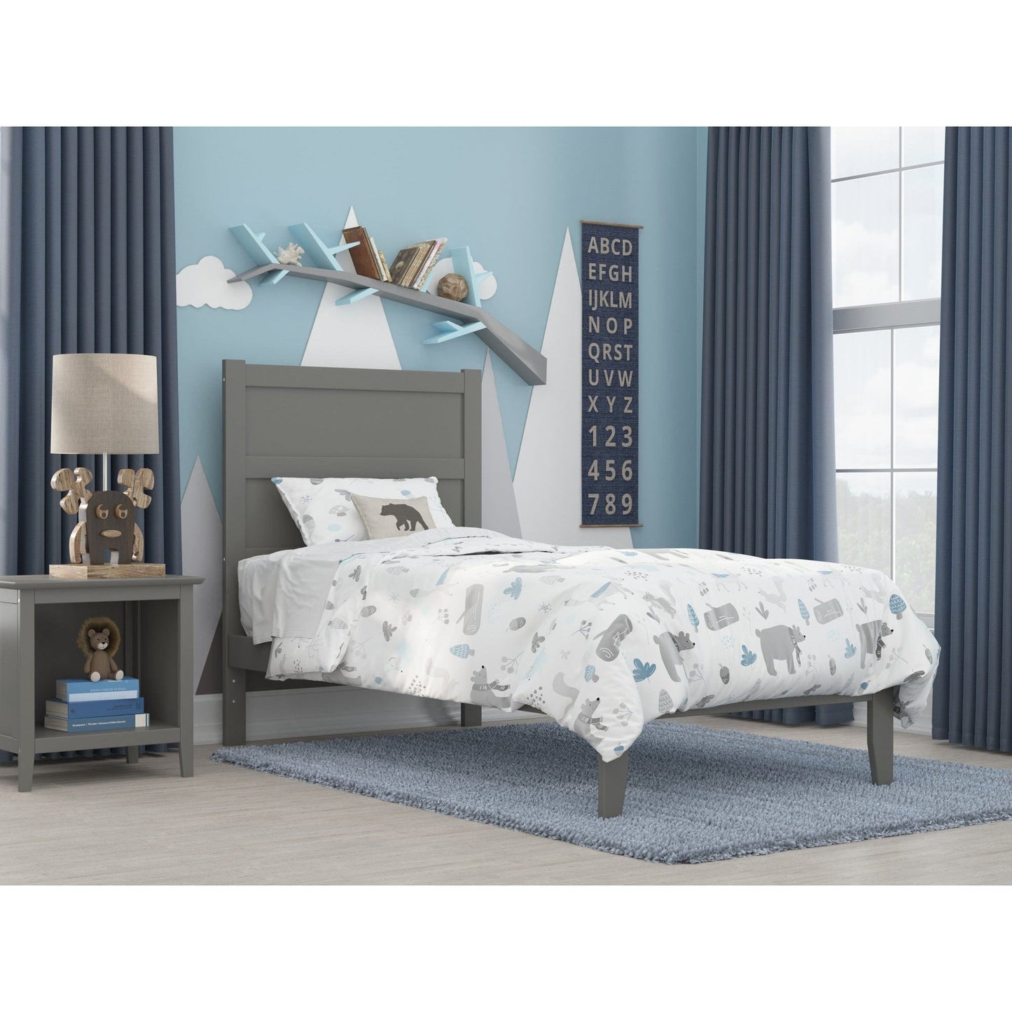 AFI Furnishings NoHo Twin Bed in Grey AG9110029