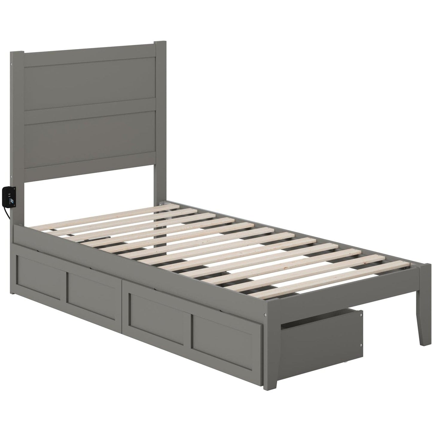 AFI Furnishings NoHo Twin Bed with 2 Drawers in Grey AG9113329