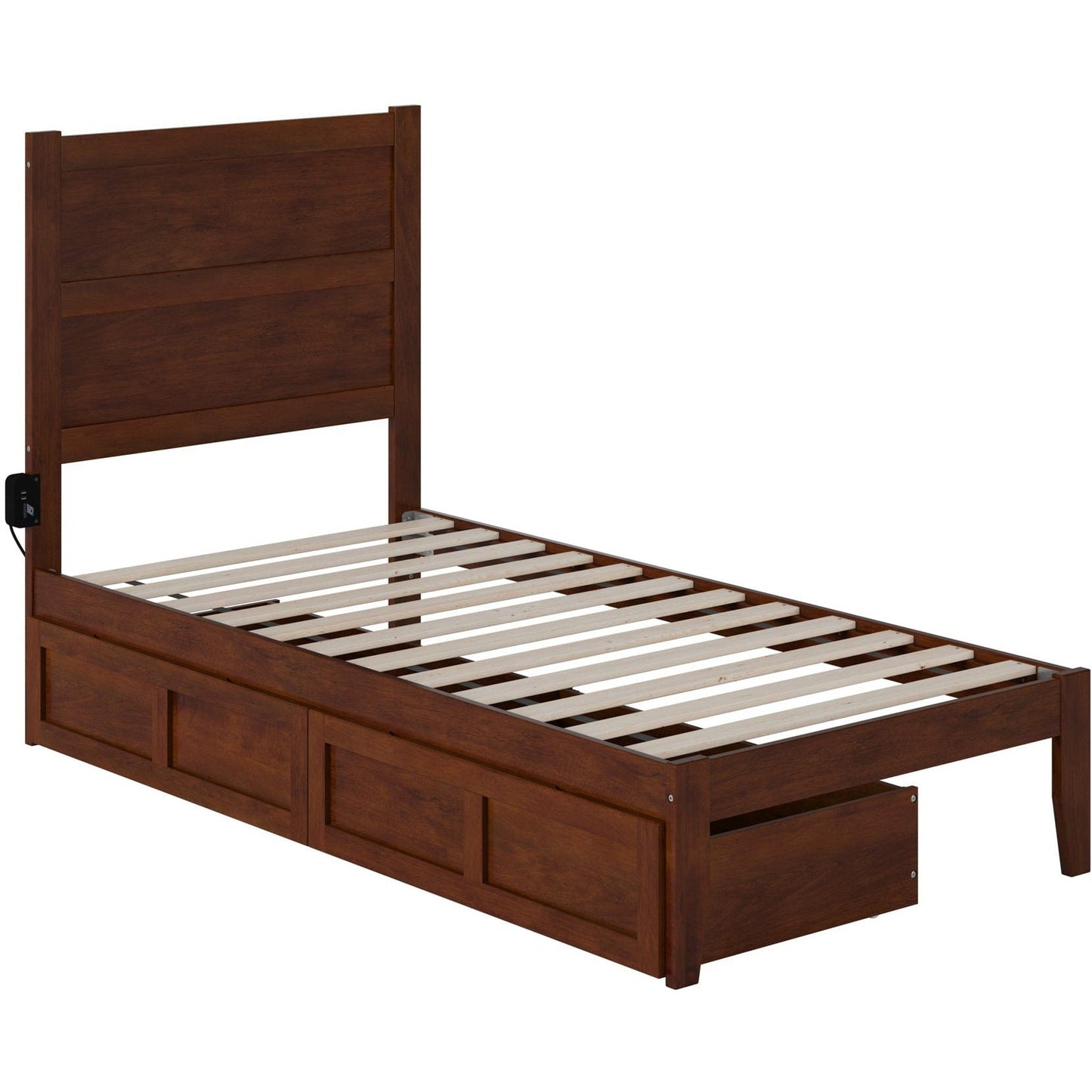 AFI Furnishings NoHo Twin Bed with 2 Drawers in Walnut AG9113324