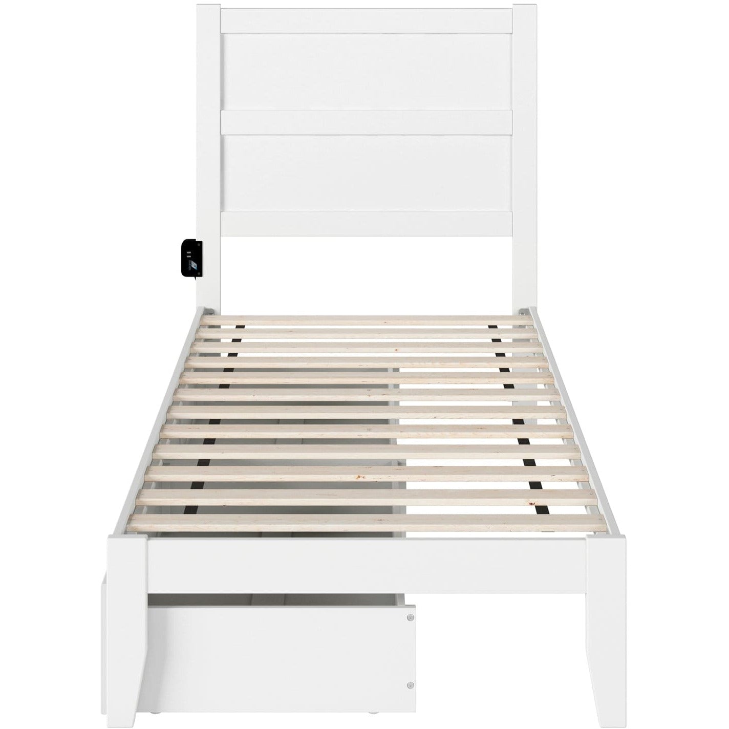 AFI Furnishings NoHo Twin Bed with 2 Drawers in White AG9113322