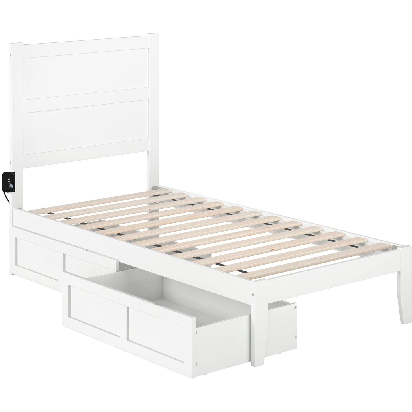 AFI Furnishings NoHo Twin Bed with 2 Drawers in White AG9113322