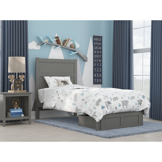 AFI Furnishings NoHo Twin Bed with Foot Drawer in Grey AG9112229