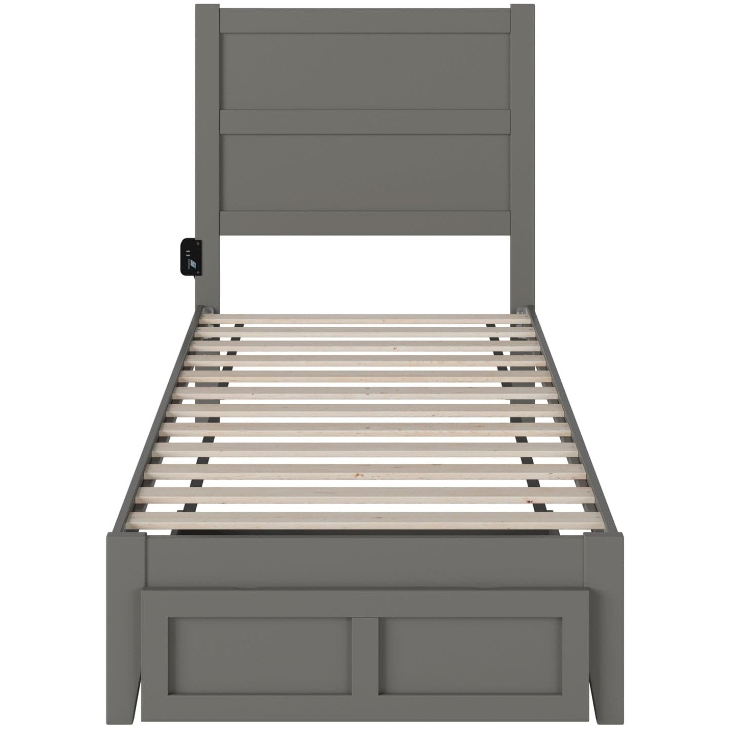 AFI Furnishings NoHo Twin Bed with Foot Drawer in Grey AG9112229