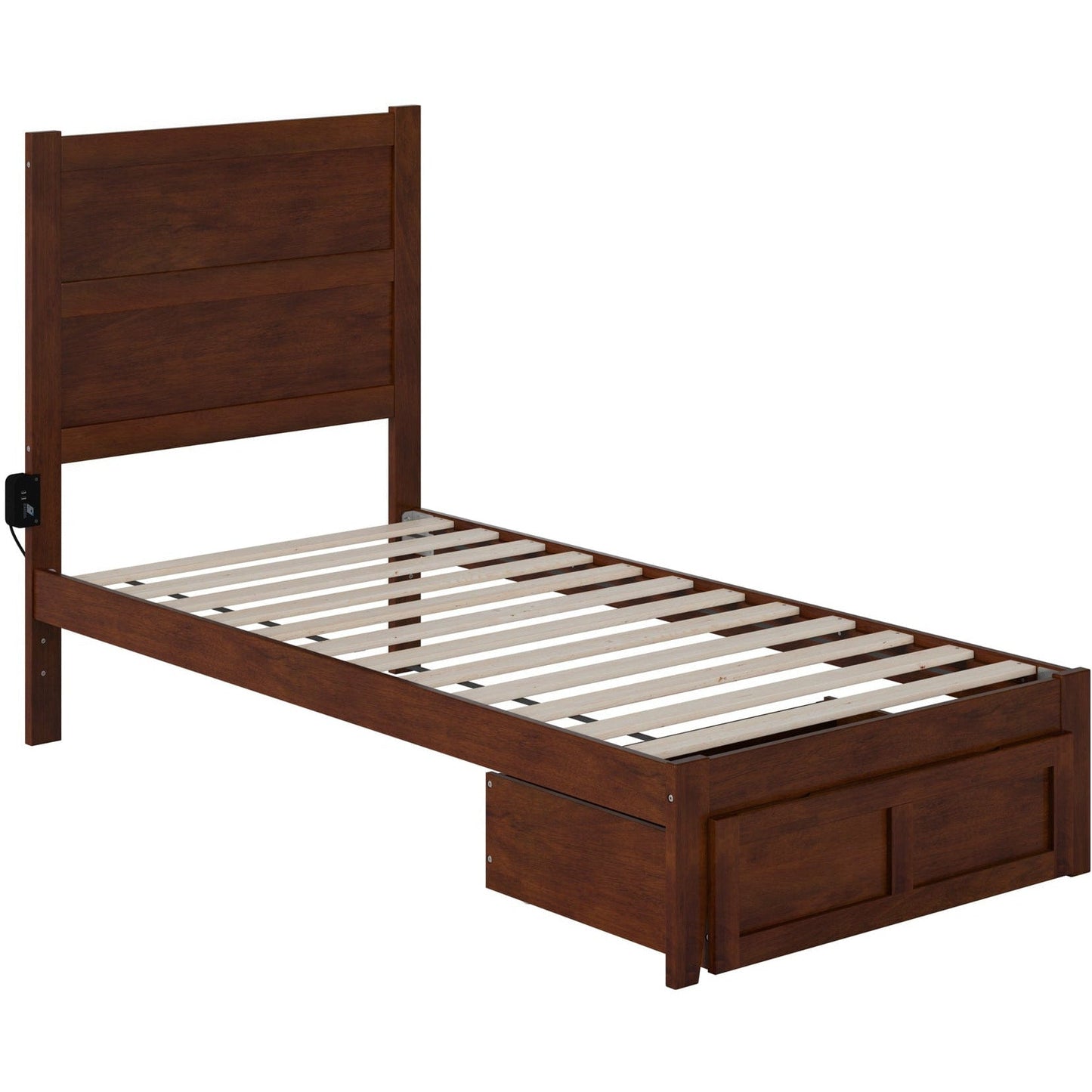 AFI Furnishings NoHo Twin Bed with Foot Drawer in Walnut AG9112224