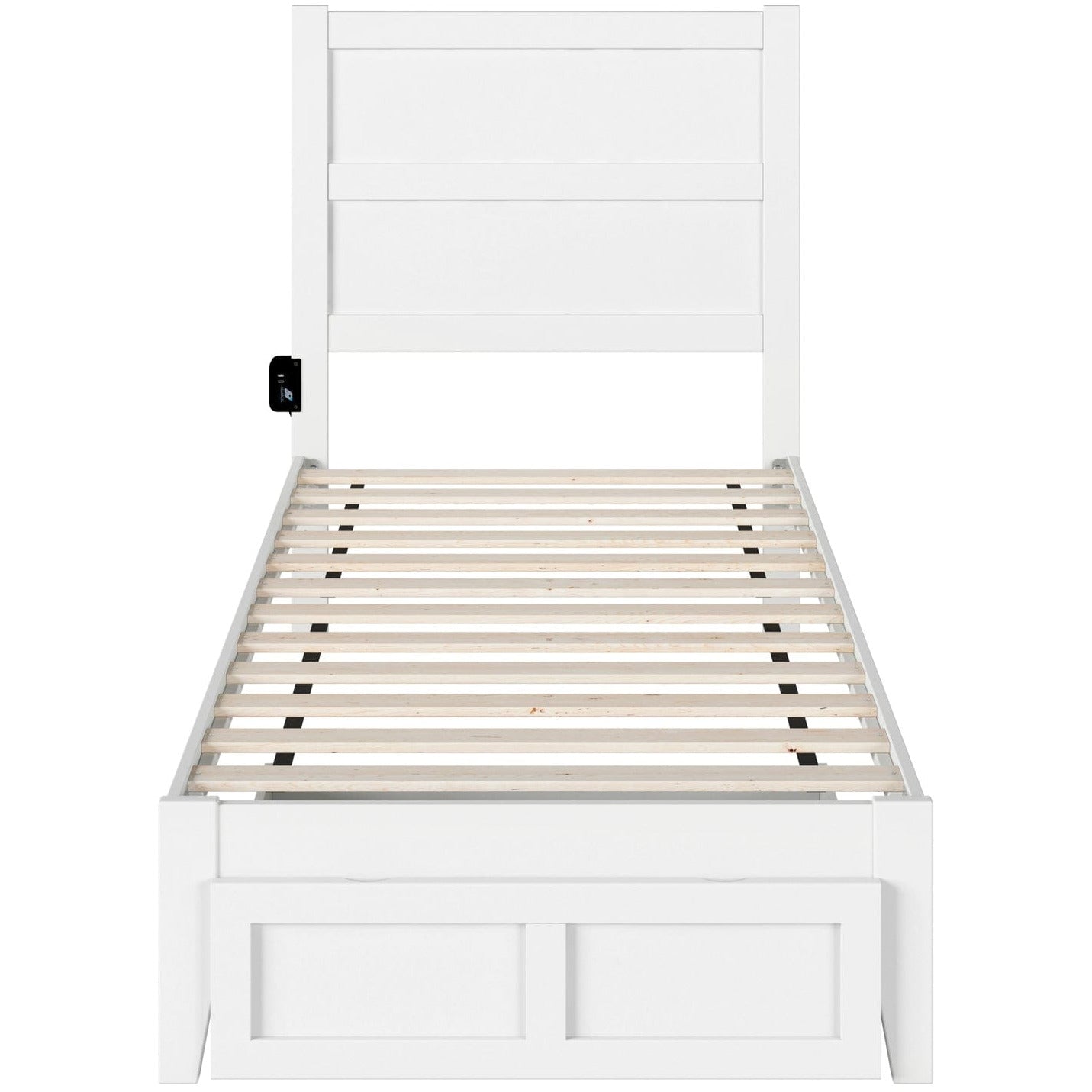 AFI Furnishings NoHo Twin Bed with Foot Drawer in White AG9112222