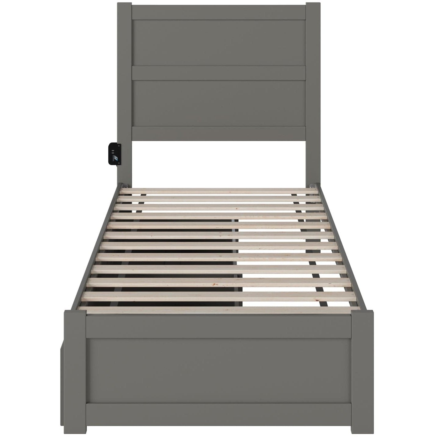 AFI Furnishings NoHo Twin Bed with Footboard and 2 Drawers in Grey AG9163329