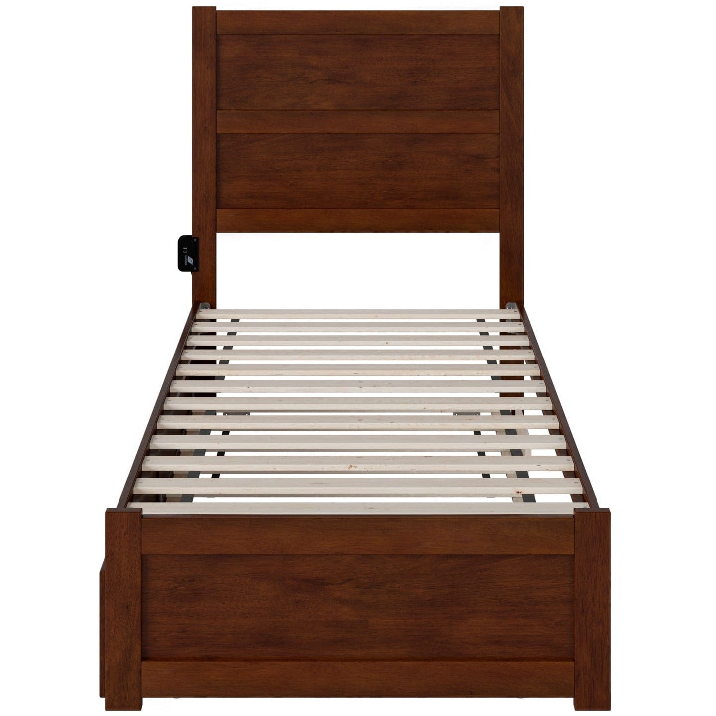 AFI Furnishings NoHo Twin Bed with Footboard and 2 Drawers in Walnut AG9163324