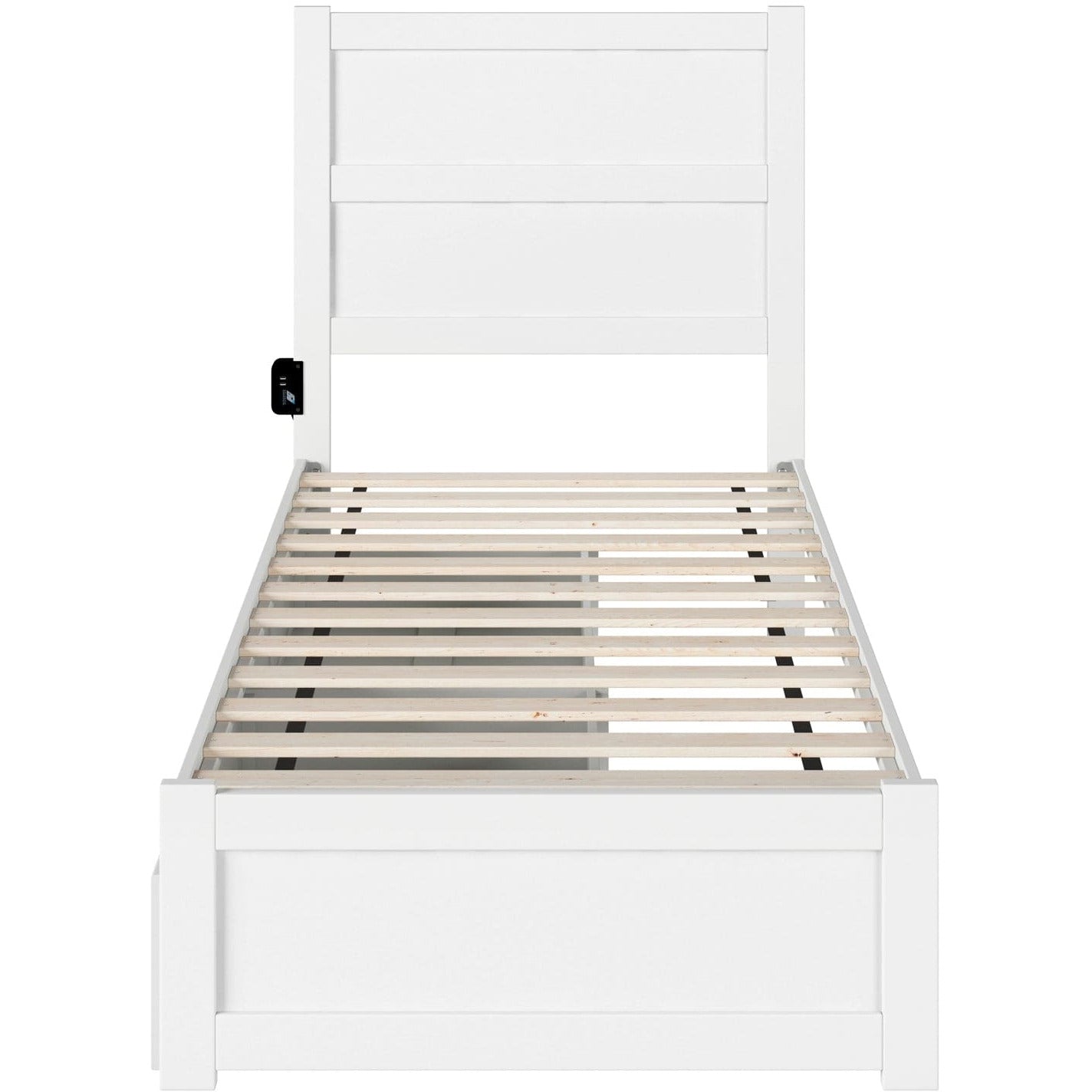 AFI Furnishings NoHo Twin Bed with Footboard and 2 Drawers in White AG9163322