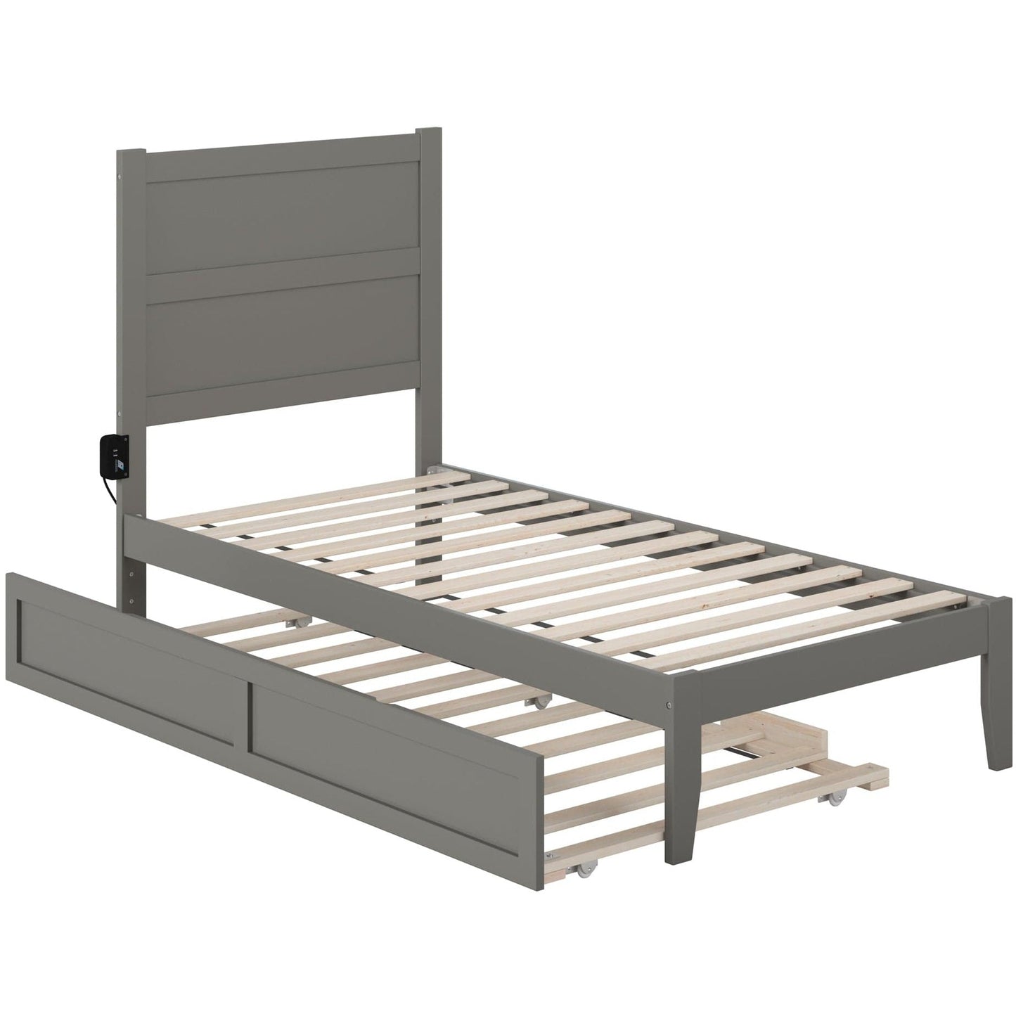 AFI Furnishings NoHo Twin Bed with Twin Trundle in Grey AG9111229