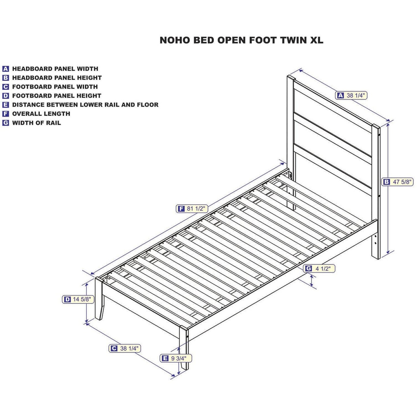 AFI Furnishings NoHo Twin Extra Long Bed in White AG9110012