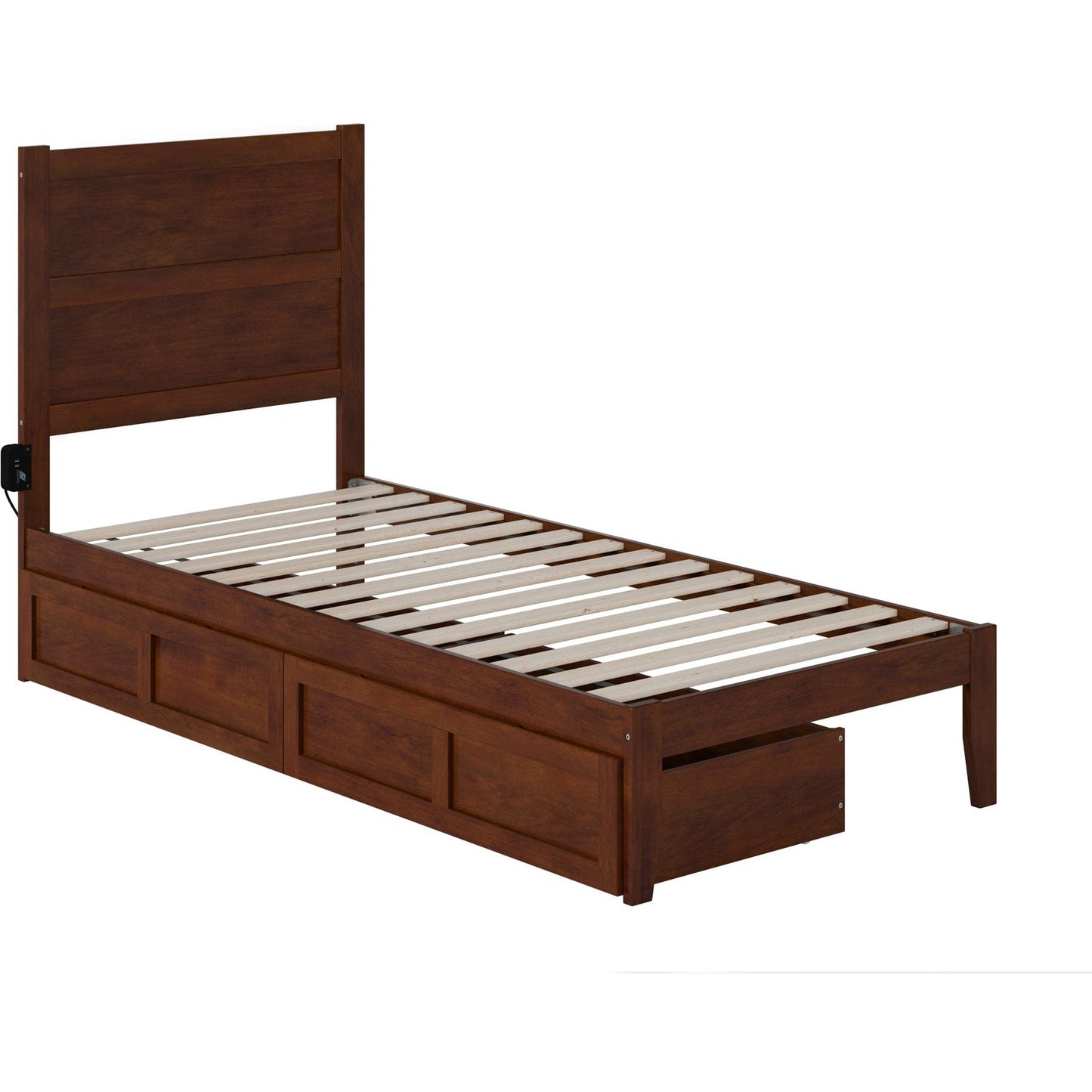 AFI Furnishings NoHo Twin Extra Long Bed with 2 Drawers in Walnut AG9113414