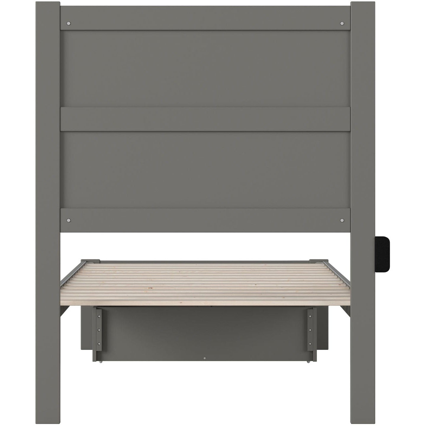 AFI Furnishings NoHo Twin Extra Long Bed with Foot Drawer in Grey AG9112419