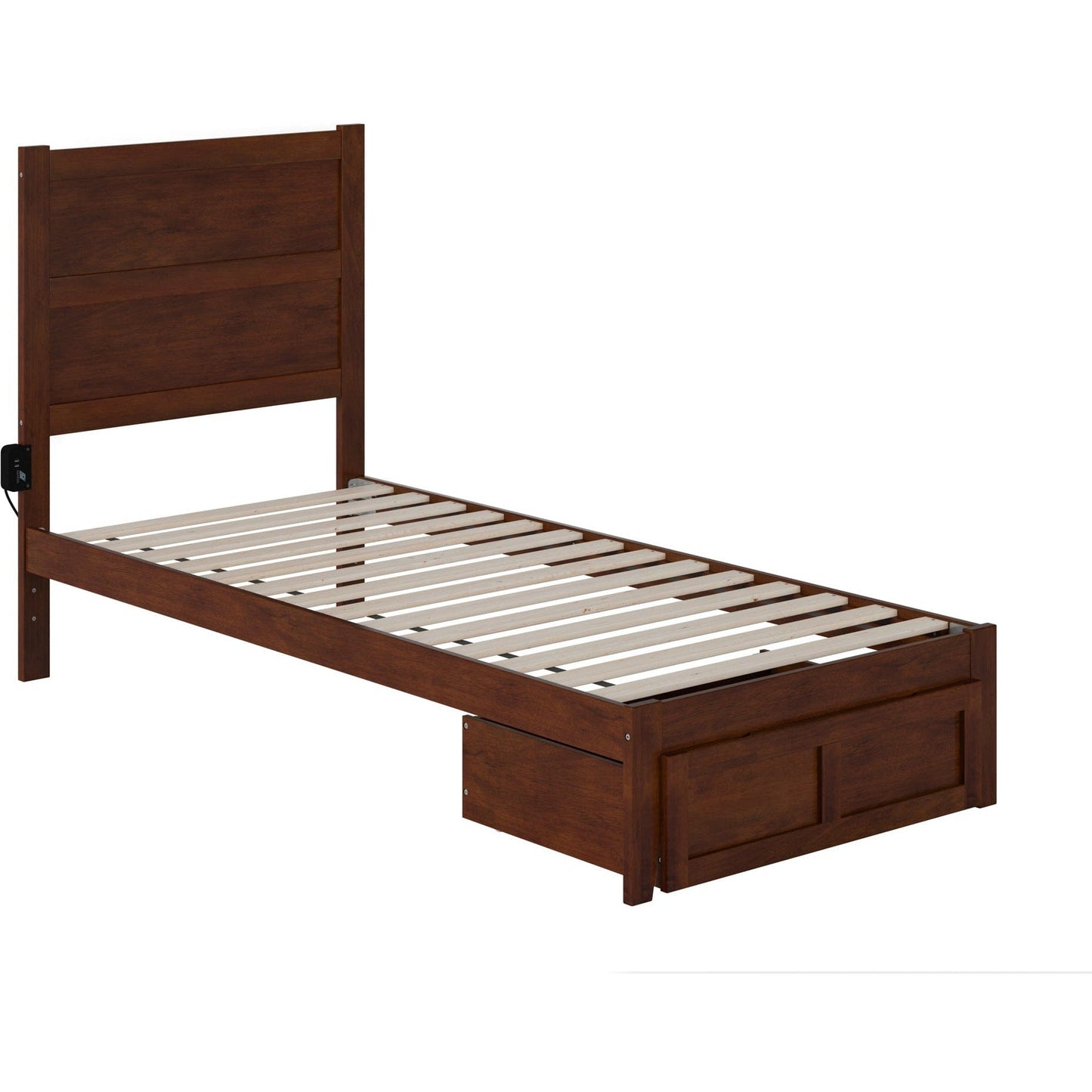 AFI Furnishings NoHo Twin Extra Long Bed with Foot Drawer in Walnut AG9112414