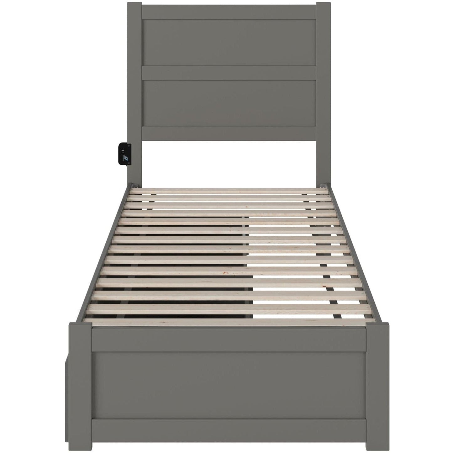 AFI Furnishings NoHo Twin Extra Long Bed with Footboard and 2 Drawers in Grey AG9163419