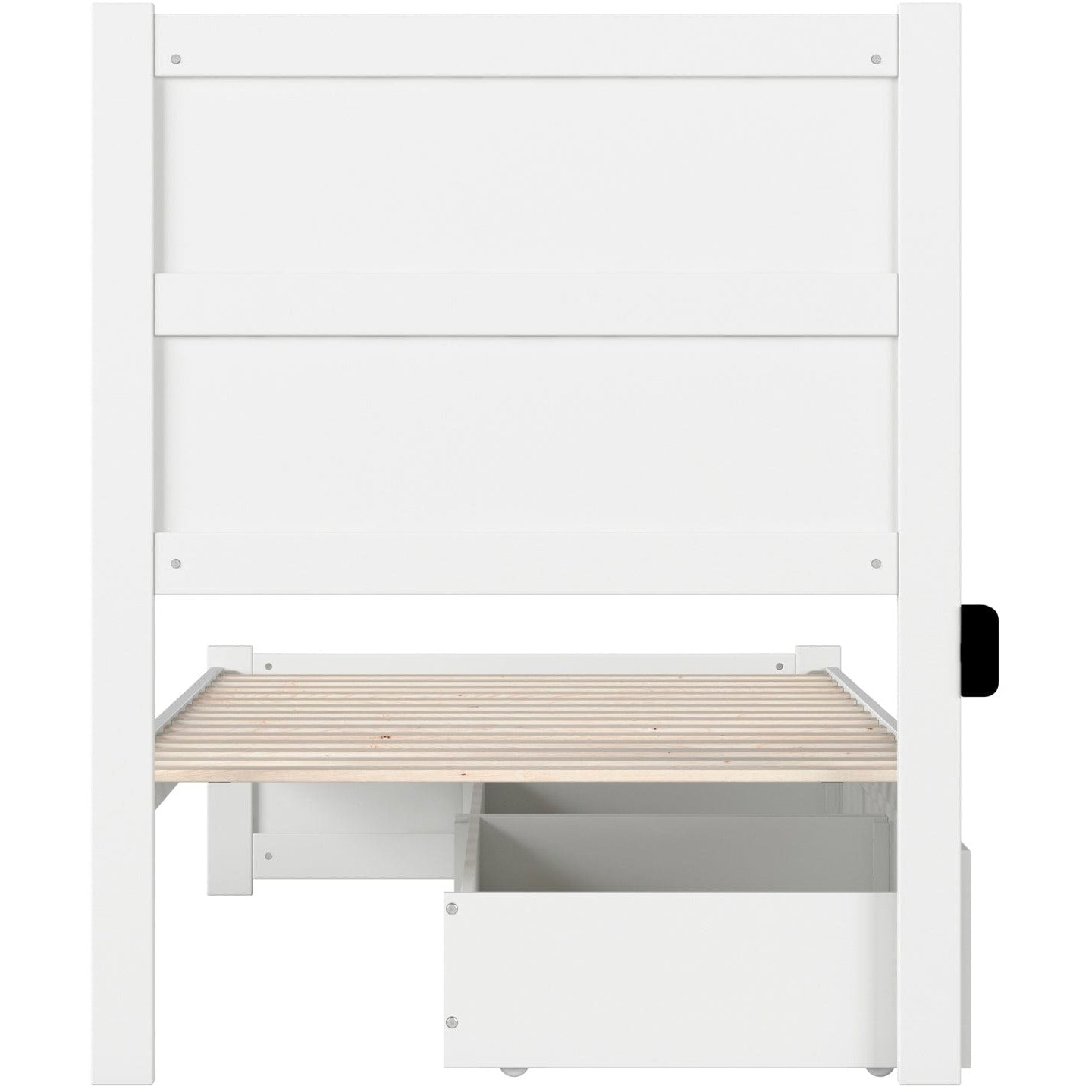 AFI Furnishings NoHo Twin Extra Long Bed with Footboard and 2 Drawers in White AG9163412