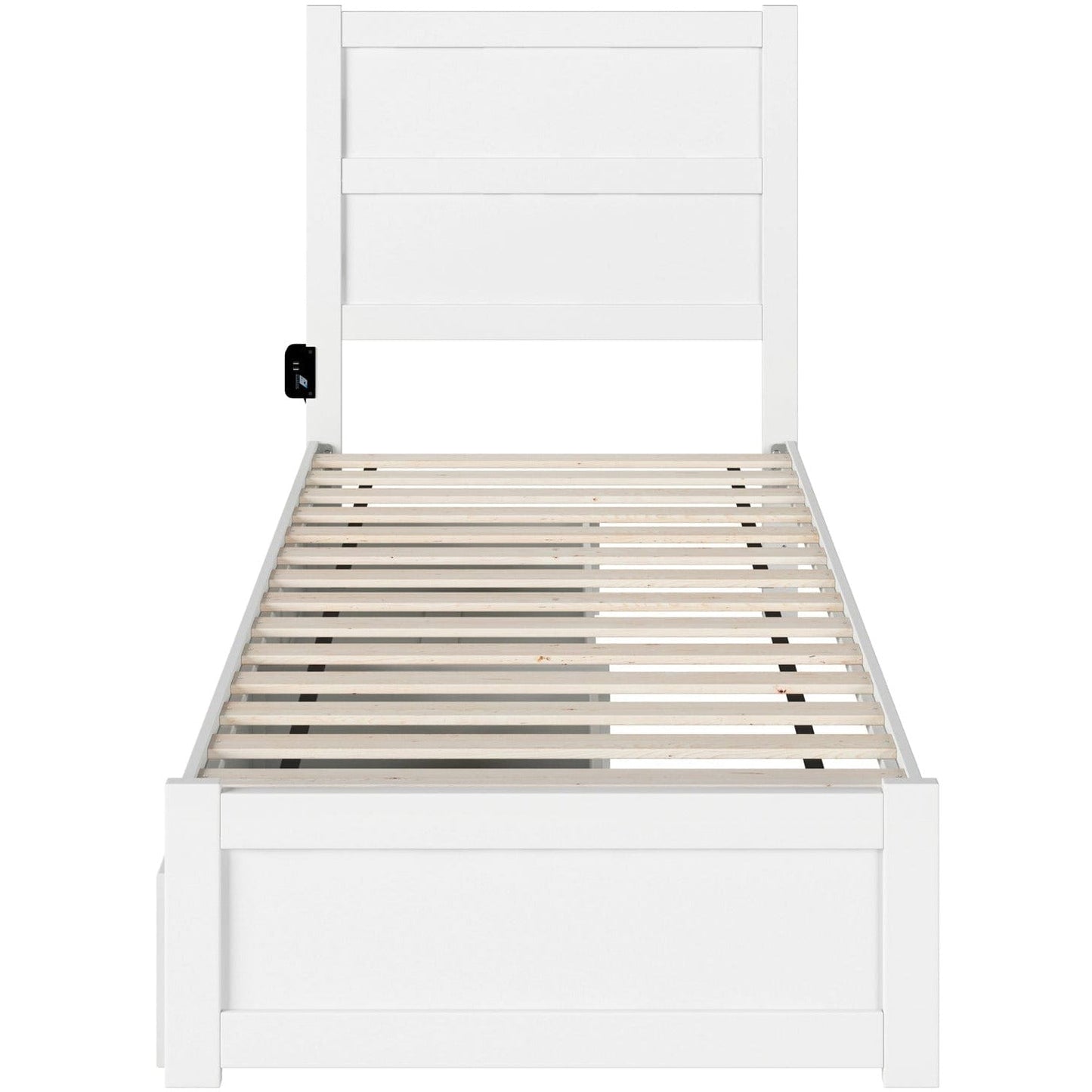 AFI Furnishings NoHo Twin Extra Long Bed with Footboard and 2 Drawers in White AG9163412