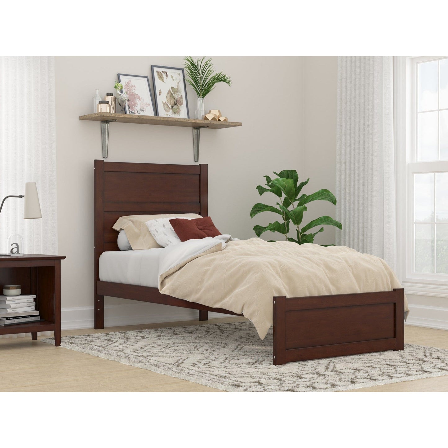 AFI Furnishings NoHo Twin Extra Long Bed with Footboard in Walnut AG9160013