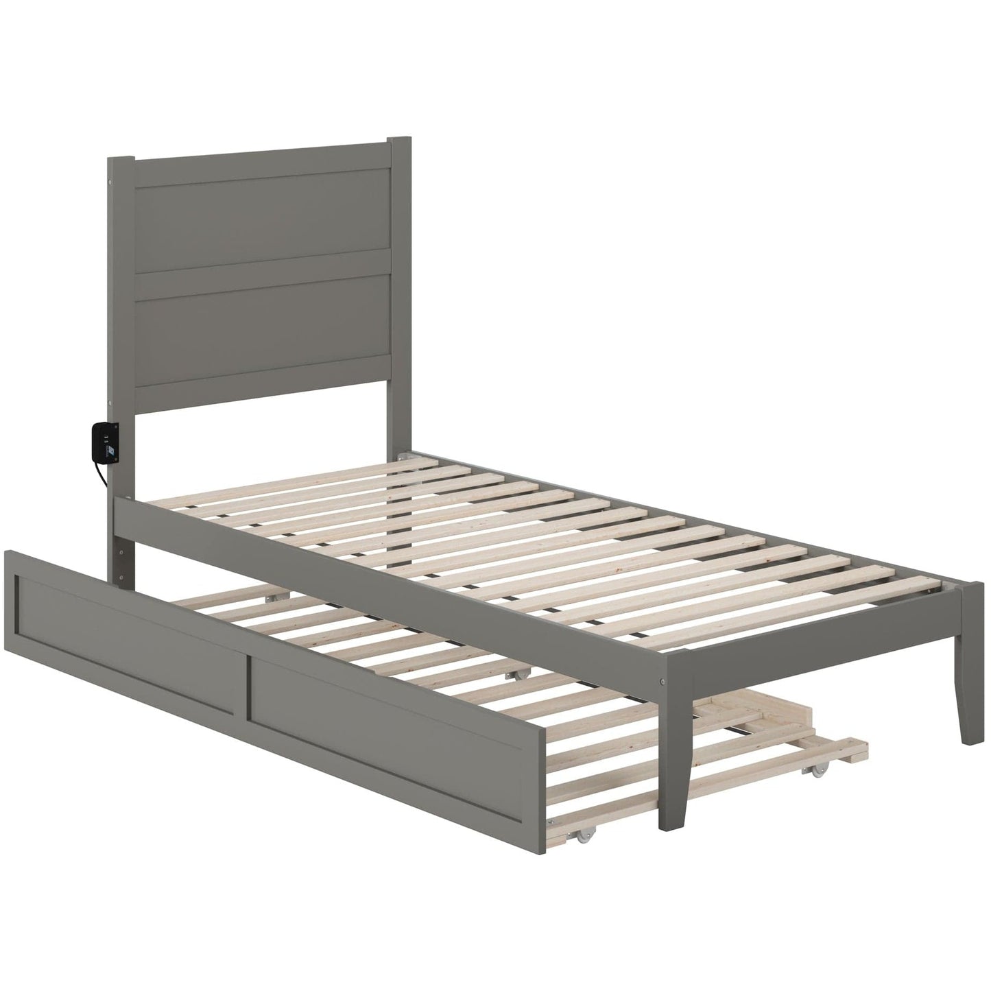 AFI Furnishings NoHo Twin Extra Long Bed with Twin Extra Long Trundle in Grey AG9111119