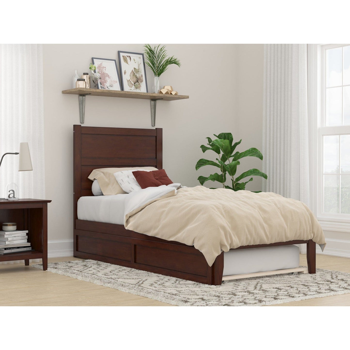 AFI Furnishings NoHo Twin Extra Long Bed with Twin Extra Long Trundle in Walnut AG9111114