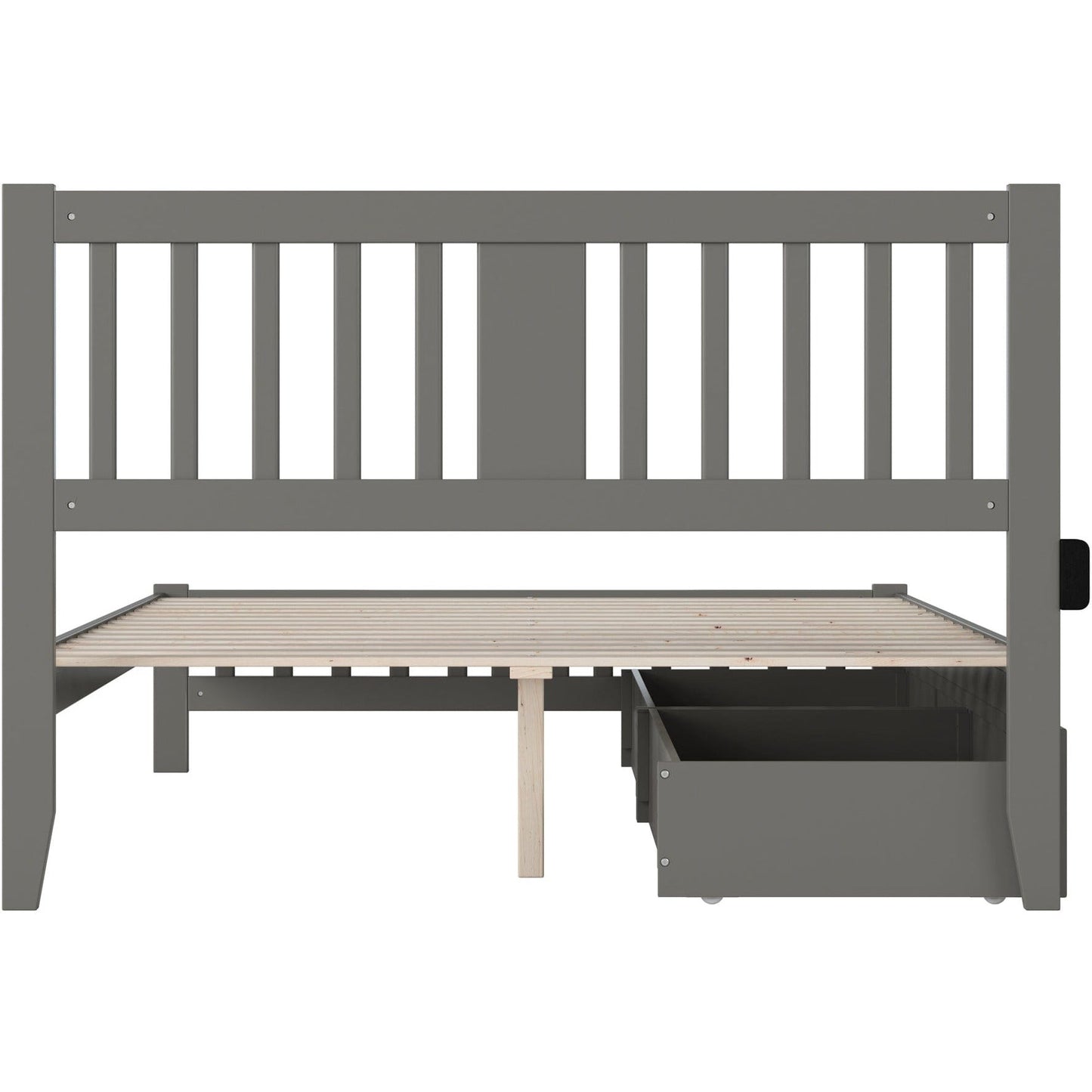 AFI Furnishings Tahoe Queen Bed with Footboard and 2 Drawers in Grey AG8963449